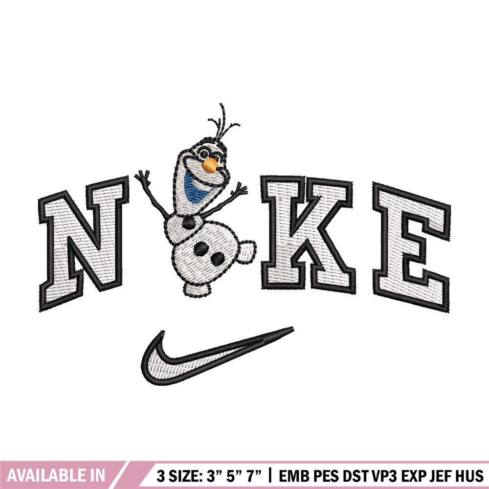 Nike x olaf embroidery design, Disney embroidery, Nike design, Embroidery shirt, Embroidery file, Digital download.jpg