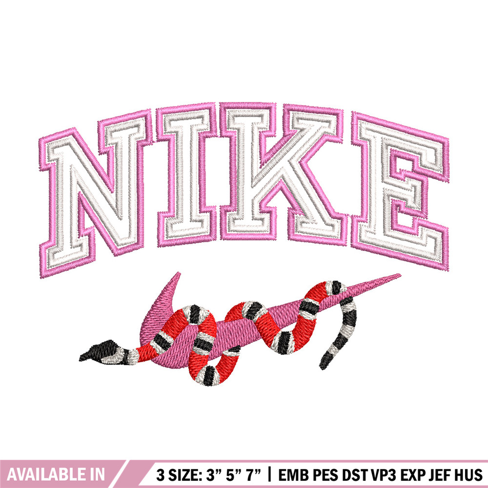 Nike x snake embroidery design, Snake embroidery, Nike design, Embroidery shirt, Embroidery file, Digital download.jpg