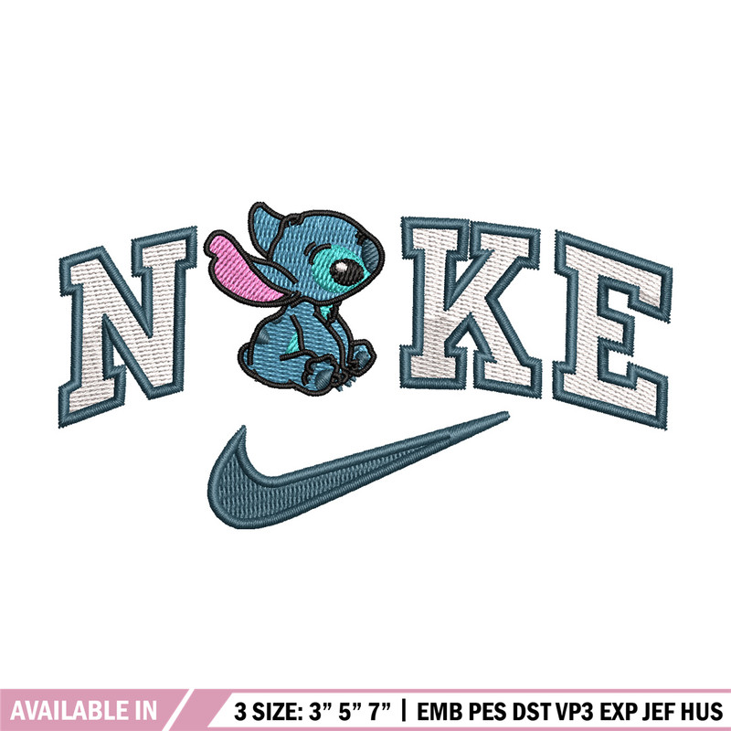 Nike x stitch cute embroidery design, Stitch embroidery,Nike design, Embroidery shirt, Embroidery file, Digital download.jpg