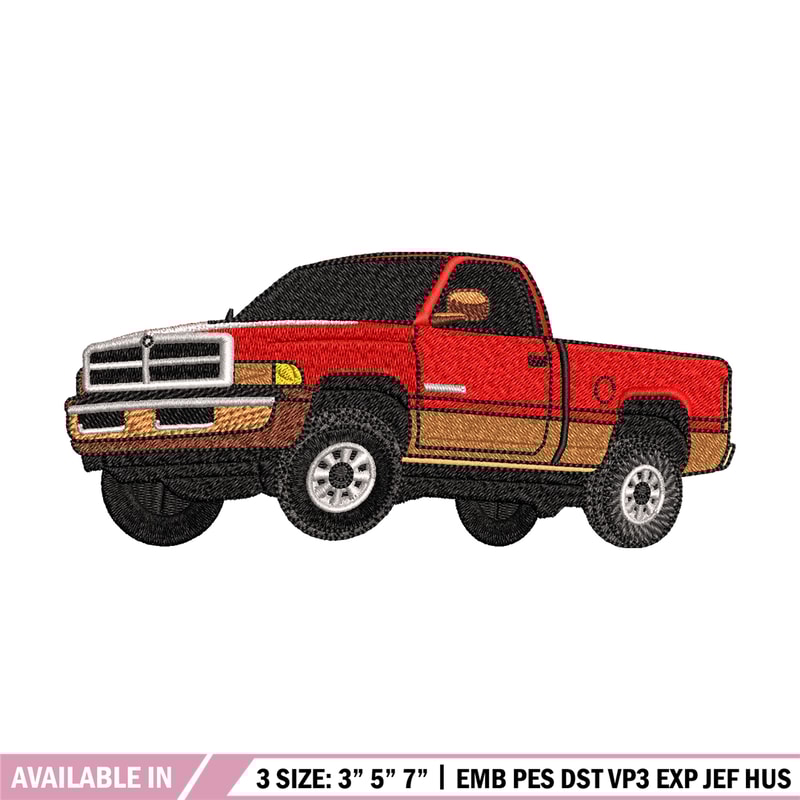 Pickup truck red embroidery design, Pickup truck embroidery, logo design, logo shirt, Embroidery shirt, Instant download.jpg