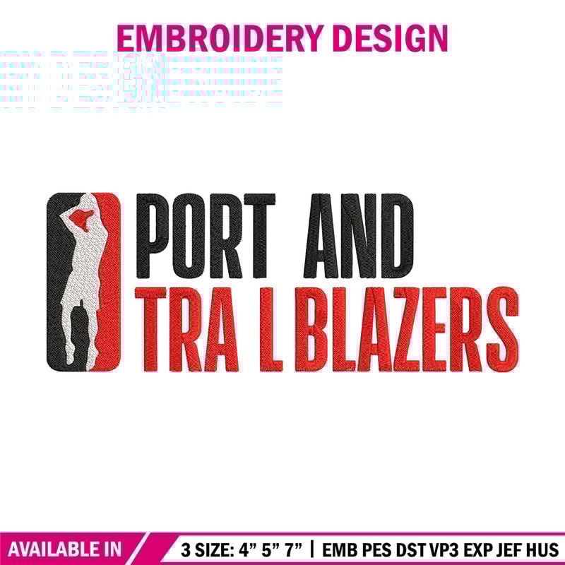 Portland Trail Blazers logo embroidery design, NBA embroidery,Sport embroidery, Embroidery design, Logo sport embroidery.jpg