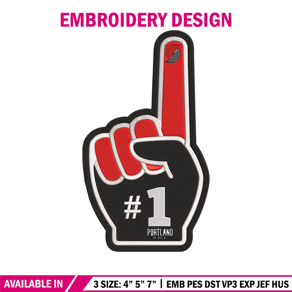 Portland Trail Blazers no 1 embroidery design,NBA embroidery, Sport embroidery, Embroidery design,Logo sport embroidery..jpg