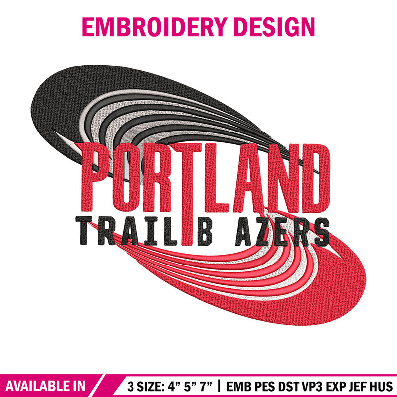 Portland Trail Blazers no 1 embroidery design,NBA embroidery, Sport embroidery,Embroidery design,Logo sport embroidery..jpg