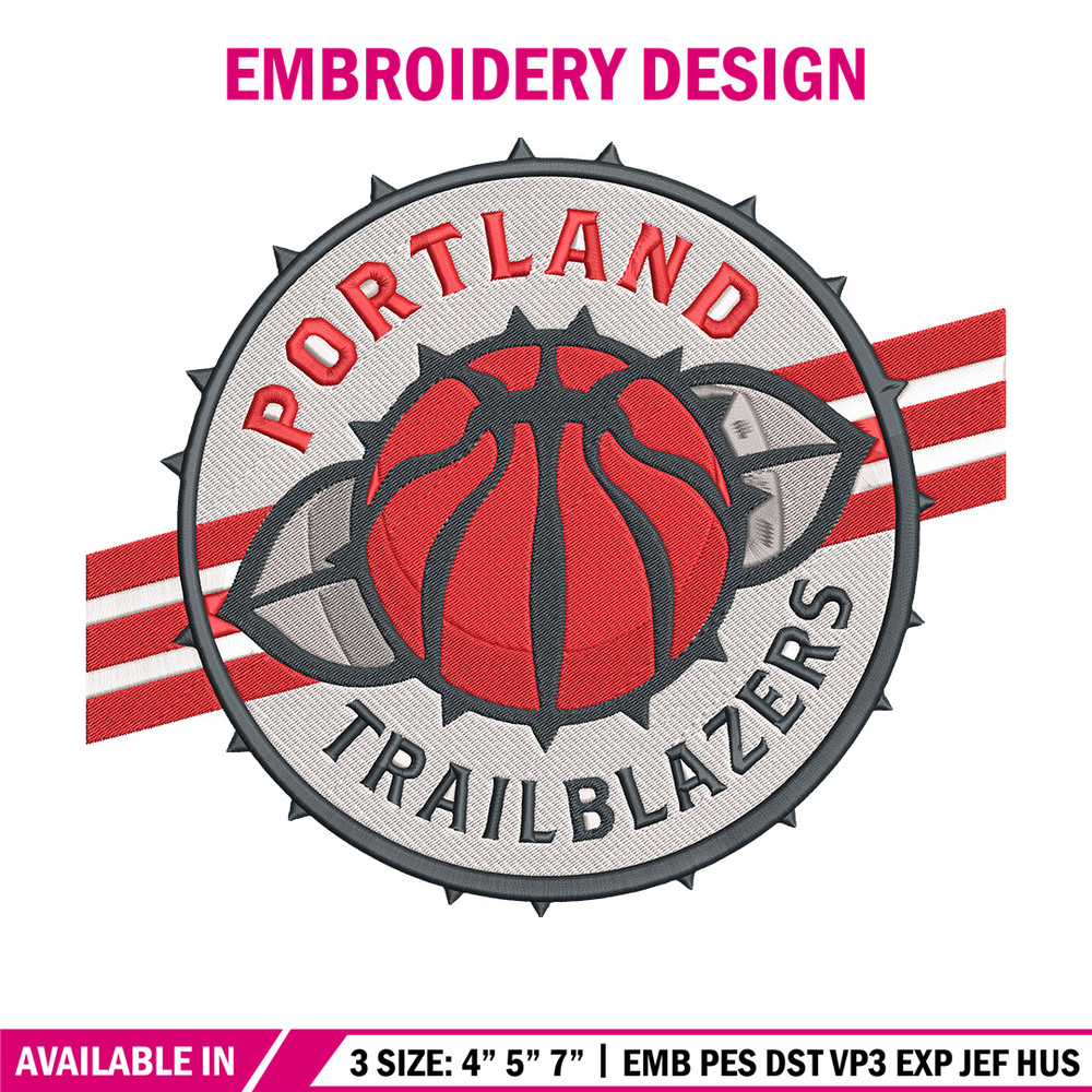 Portland Trail Blazers no 1 embroidery design,NBA embroidery, Sport embroidery,Embroidery design,Logo sport embroidery.jpg