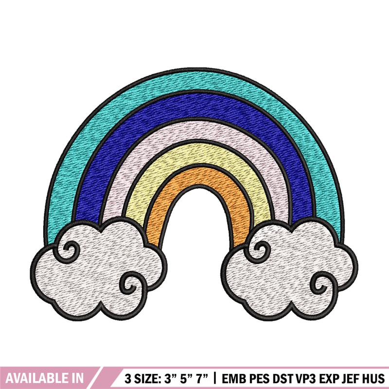 Rainbown cute embroidery design, Rainbown embroidery, Embroidery file, Embroidery shirt, Emb design, Digital download.jpg