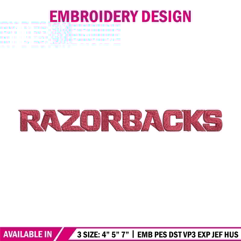 Razorbacks Logo embroidery design, Logo embroidery, Sport embroidery, logo sport embroidery, Embroidery design.jpg
