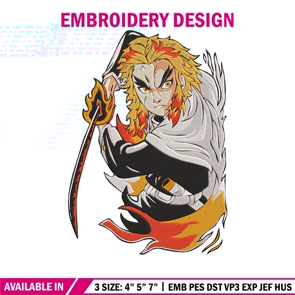 Rengoku Embroidery Design, Demon slayer Embroidery, Embroidery File, Nike Embroidery, Anime shirt, Digital download.jpg