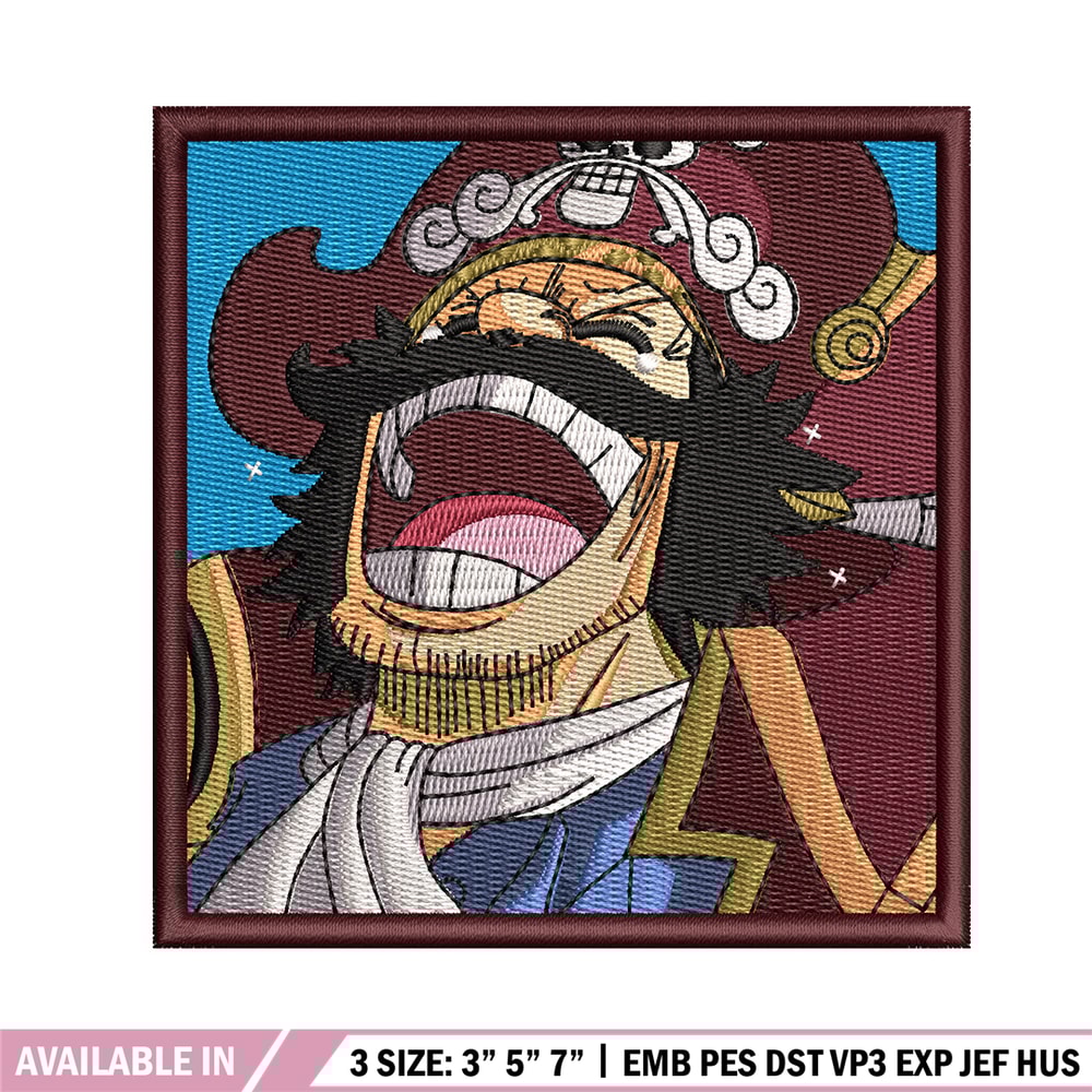 Roger laugh embroidery design, One piece embroidery, Anime design, Embroidery shirt, Embroidery file, Digital download.jpg