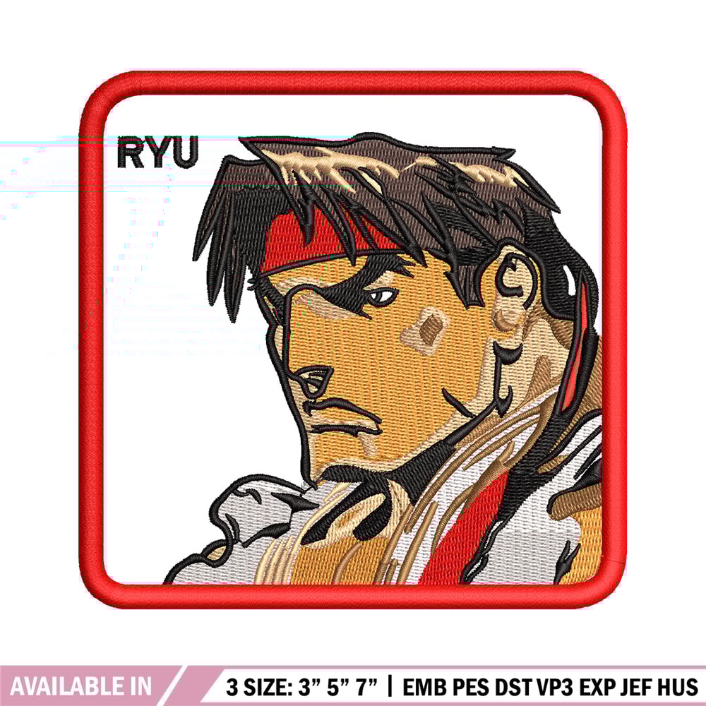 Ryu box embroidery design, Street Fighter embroidery, Anime design, Embroidery file, Embroidery shirt, Digital download.jpg