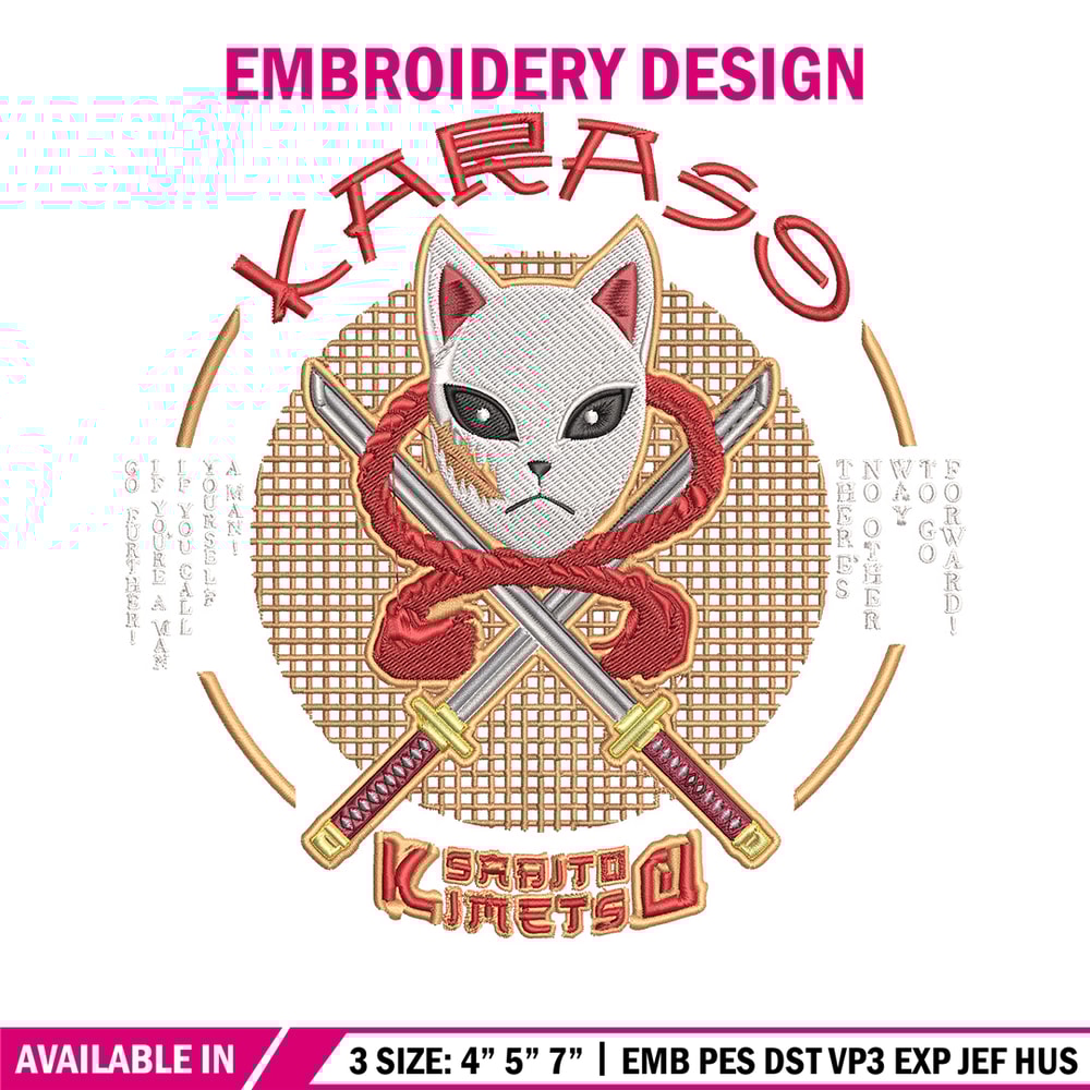 Sabito mask Embroidery Design, Demon slayer Embroidery, Embroidery File, Anime Embroidery, Anime shirt, Digital download.jpg