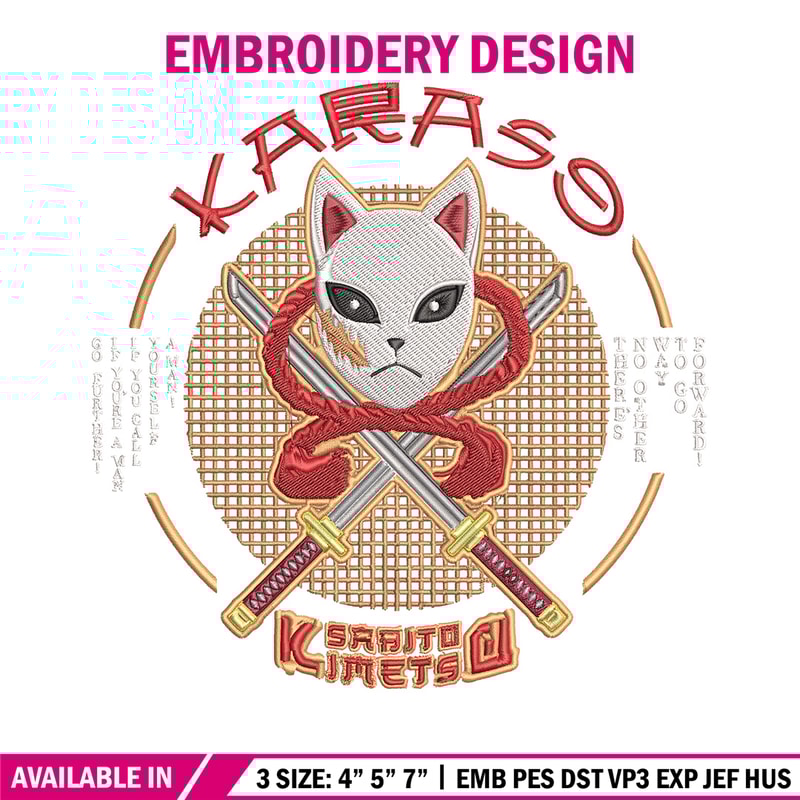 Sabito mask Embroidery Design, Demon slayer Embroidery, Embroidery File, Anime Embroidery, Anime shirt, Digital download.jpg