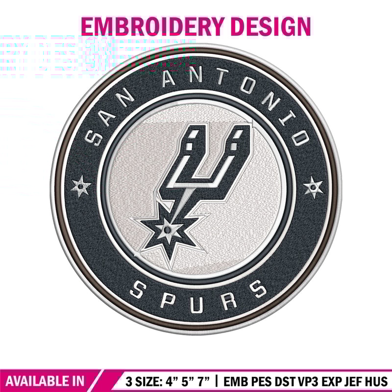 San Antonio Spurs logo embroidery design,NBA embroidery,Embroidery design, Logo sport embroidery, Sport embroidery.jpg