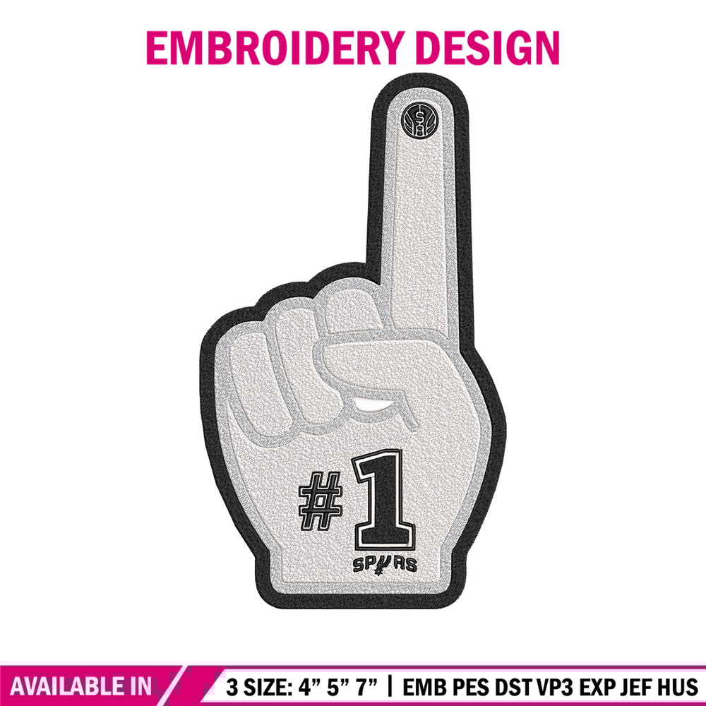 San Antonio Spurs no 1 embroidery design, NBA embroidery, Embroidery design, Logo sport embroidery, Sport embroidery..jpg