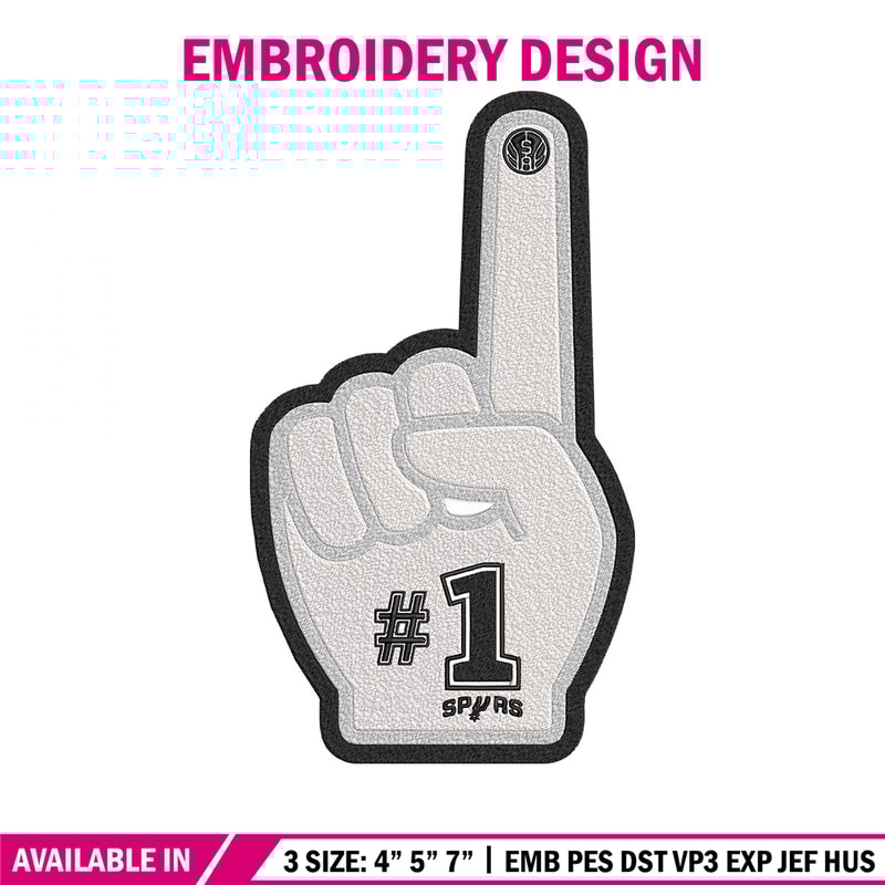 San Antonio Spurs no 1 embroidery design, NBA embroidery, Embroidery design, Logo sport embroidery, Sport embroidery..jpg