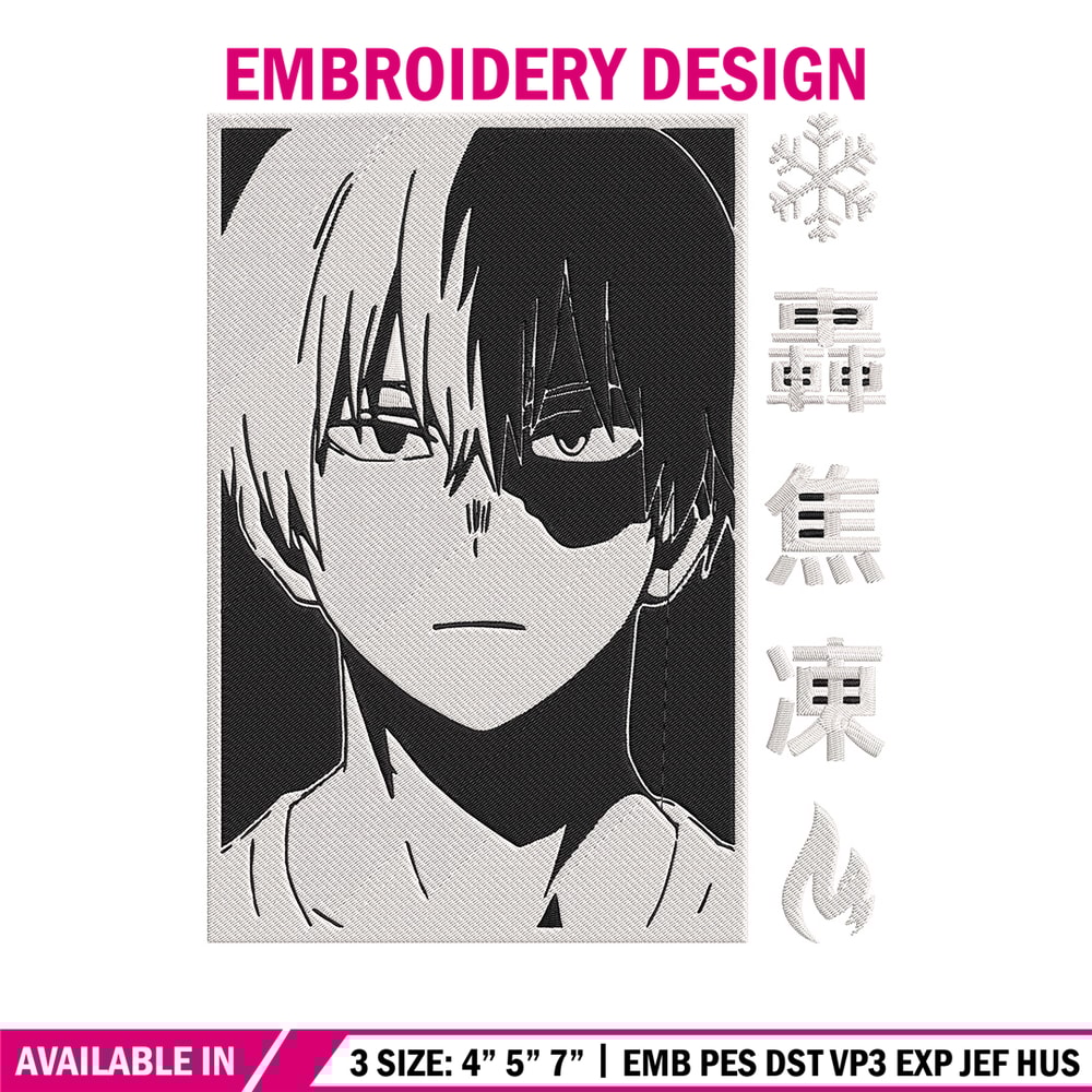 Shouto poster Embroidery Design, Mha Embroidery, Embroidery File, Anime Embroidery, Anime shirt, Digital download.jpg