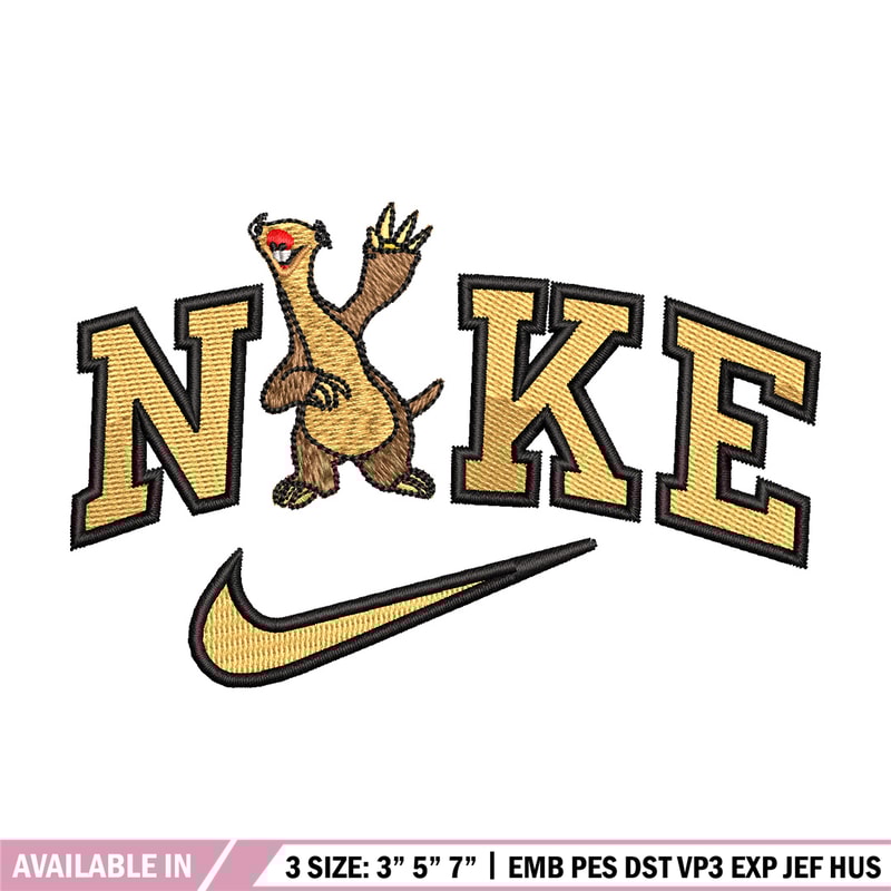 Sid x nike embroidery design, Ice age embroidery, Embroidery file, Embroidery shirt, Nike design, Digital download.jpg