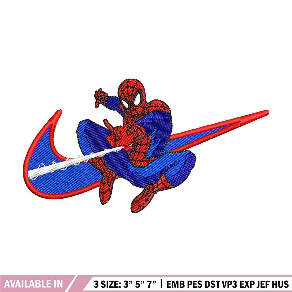 spaiderman Nike Logo embroidery design, spaiderman embroidery, Nike design, Logo shirt, digital download.jpg
