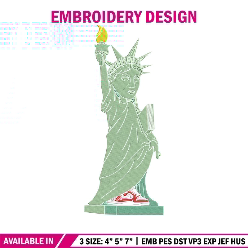 Statue of Liberty Embroidery Design, Logo Embroidery, Embroidery File, Anime Embroidery, Anime shirt, Digital download.jpg