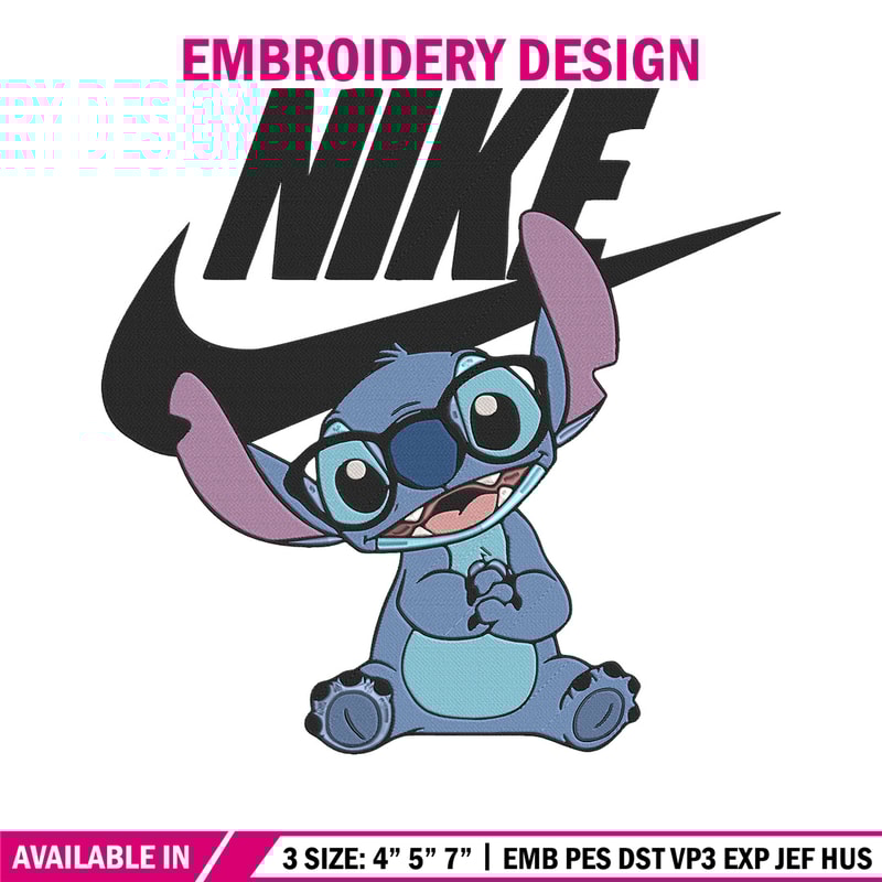 Stitch nike Embroidery Design, Stitch Embroidery, Embroidery File, Nike Embroidery, Anime shirt, Digital download.jpg