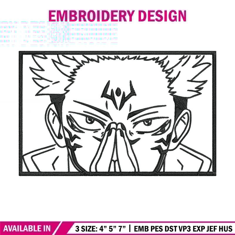 Sukuna box Embroidery Design, Jujutsu Embroidery, Embroidery File, Anime Embroidery, Anime shirt, Digital download.jpg