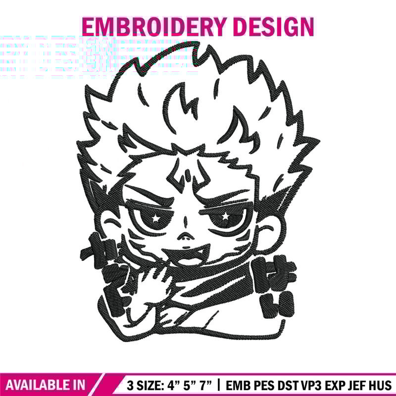 Sukuna chibi Embroidery Design, Jujutsu Embroidery, Embroidery File, Anime Embroidery, Anime shirt, Digital download..jpg