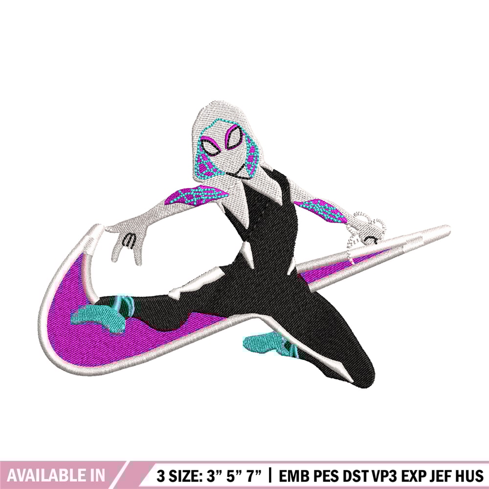 Superhero Nike embroidery design, Nike Spiderwen embroidery, Nike design, movie design, logo shirt, Digital download.jpg