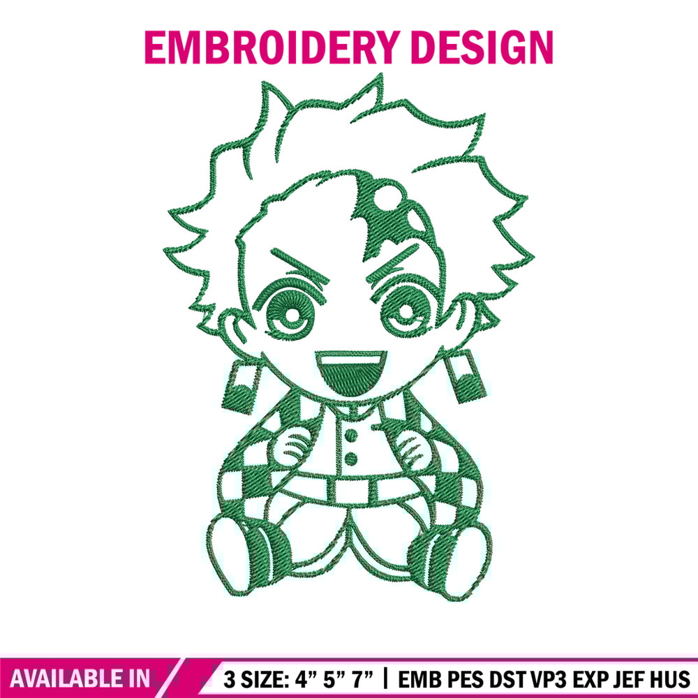 Tanjiro chibi Embroidery Design, Demon slayer Embroidery, Embroidery File, Anime Embroidery, Digital download.jpg