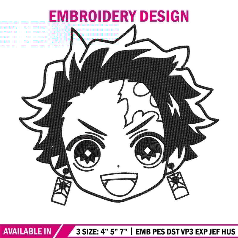 Tanjiro chibi Embroidery Design,Demon slayer Embroidery,Embroidery File,Anime Embroidery,Anime shirt, Digital download.jpg