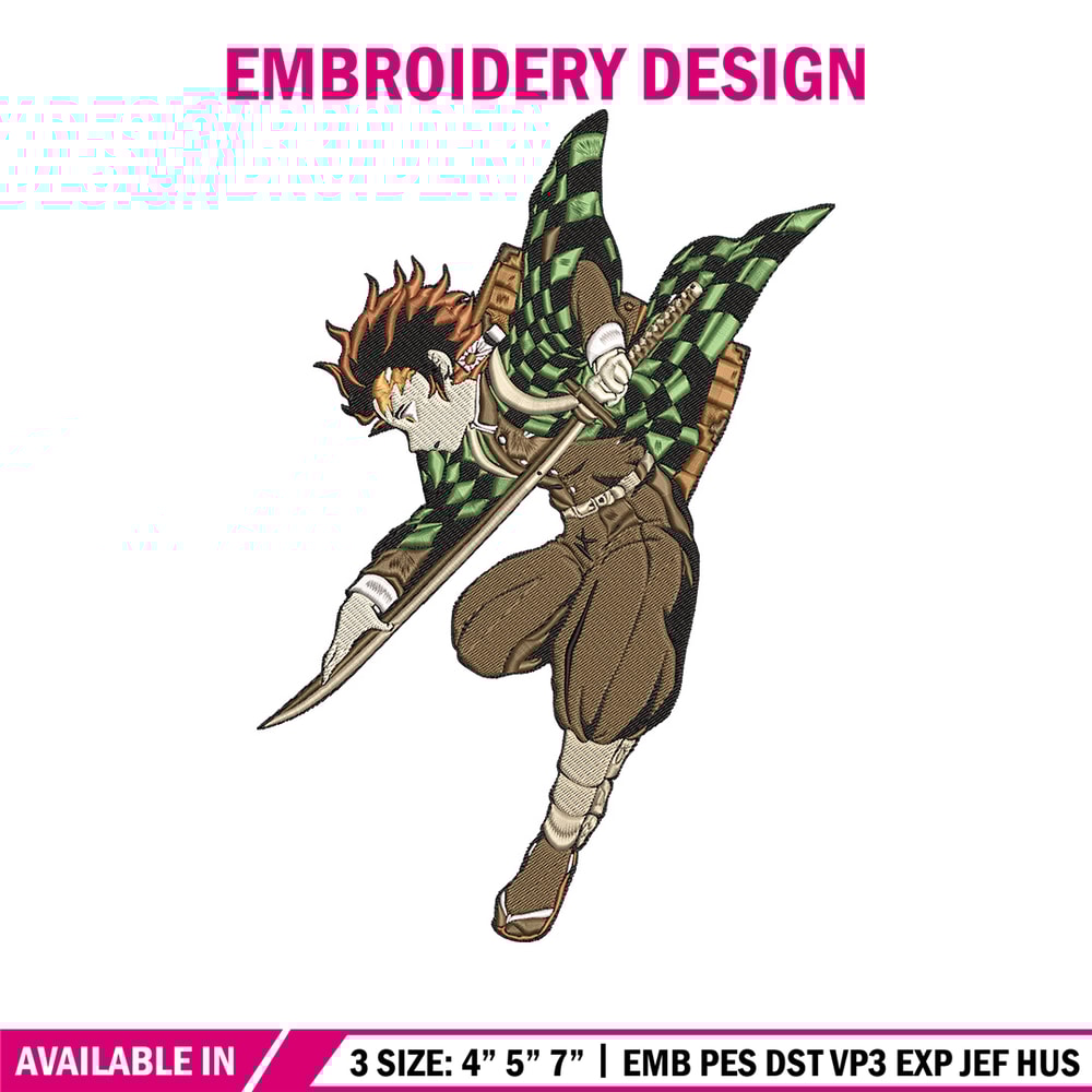 Tanjiro Embroidery Design, Demon slayer Embroidery, Embroidery File, Anime Embroidery, Anime shirt, Digital download..jpg