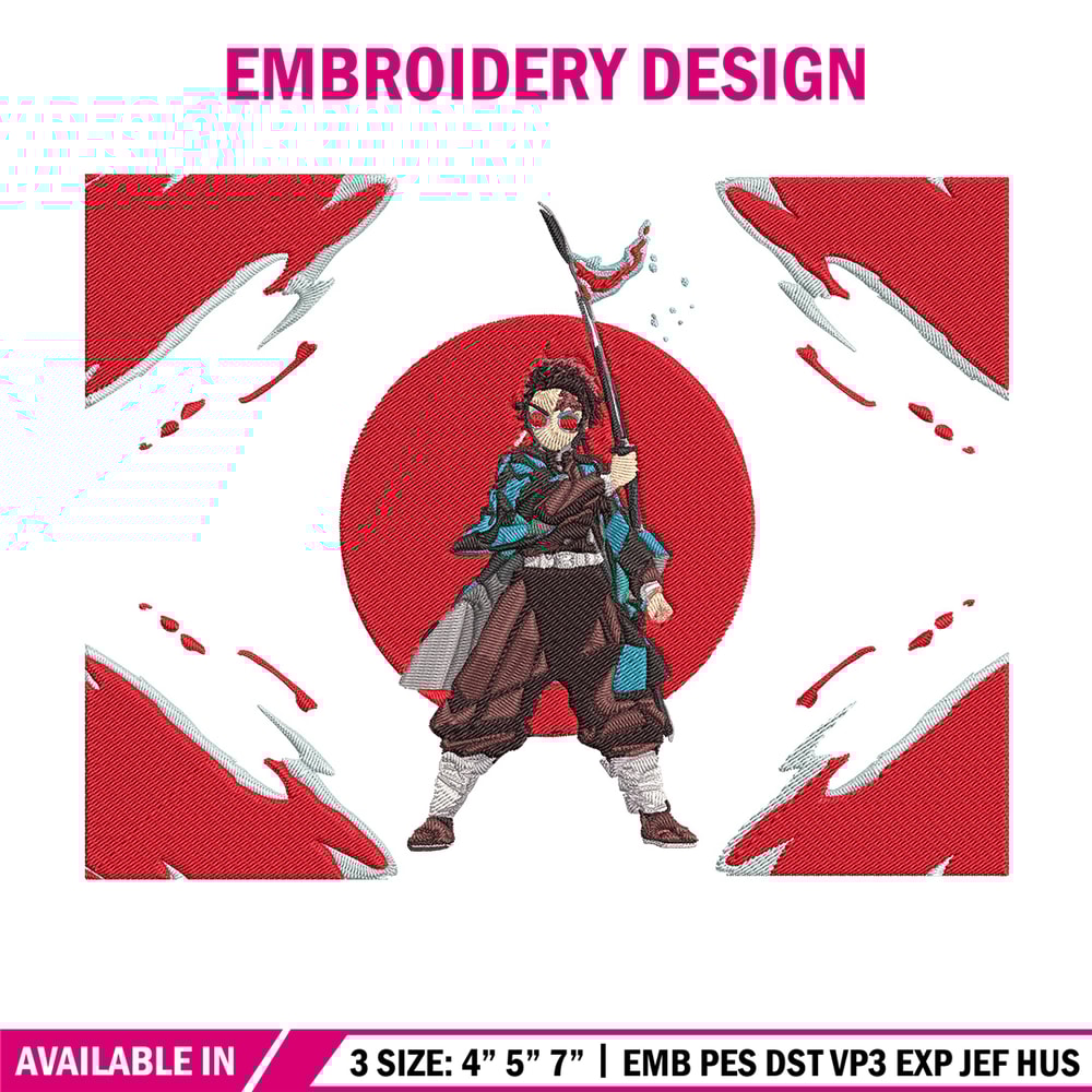 Tanjiro Embroidery Design, Demon slayer Embroidery, Embroidery File, Anime Embroidery, Anime shirt, Digital download.jpg
