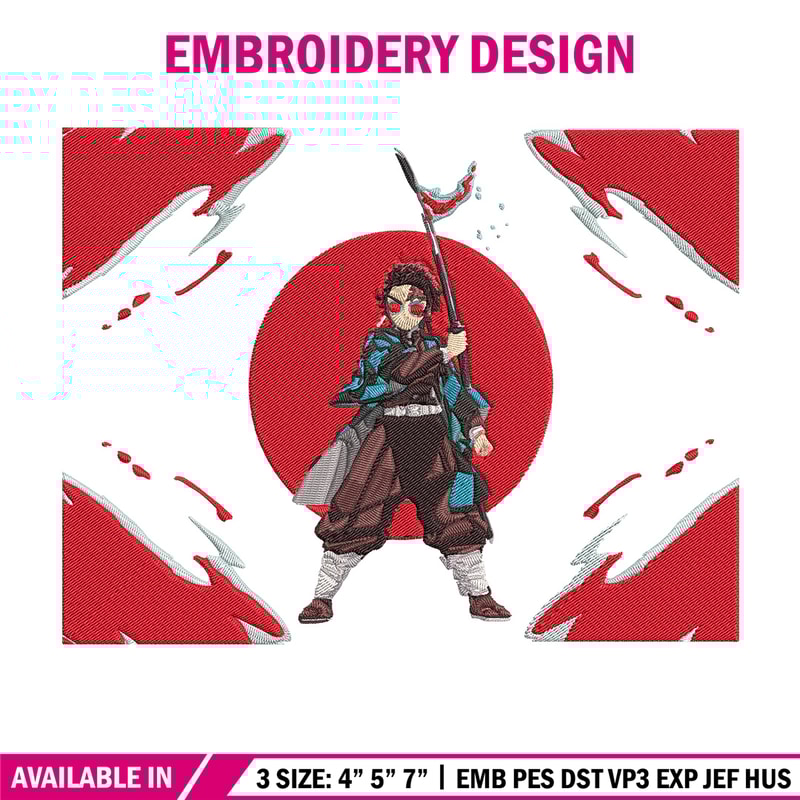 Tanjiro Embroidery Design, Demon slayer Embroidery, Embroidery File, Anime Embroidery, Anime shirt, Digital download.jpg
