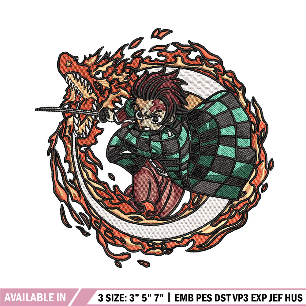 Tanjiro fire embroidery design, Tanjiro embroidery, Anime design, Embroidery shirt, Embroidery file, Digital download.jpg