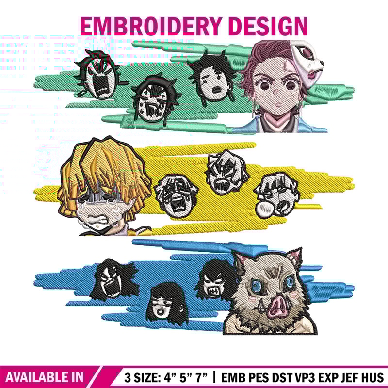 Tanjiro friends sticker Embroidery Design, Demon slayer Embroidery, Embroidery File,Chrismas Embroidery,Digital download.jpg