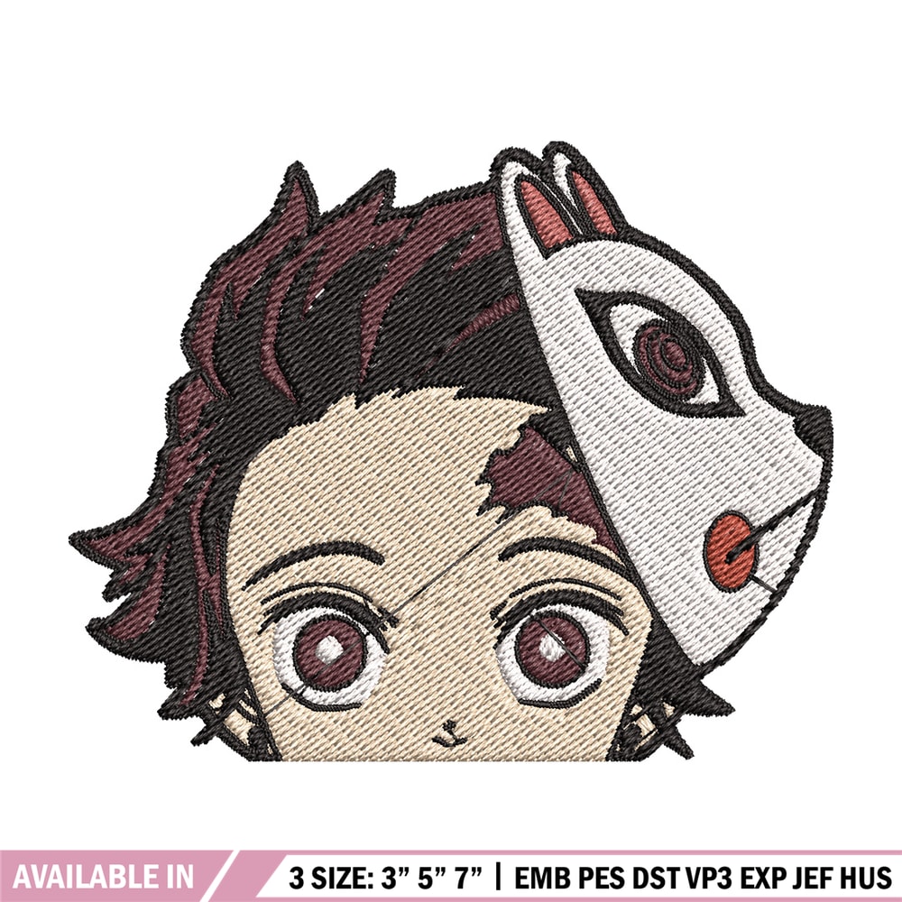 Tanjiro mask embroidery design, Tanjiro embroidery, Anime design, Embroidery shirt, Embroidery file,Digital download.jpg