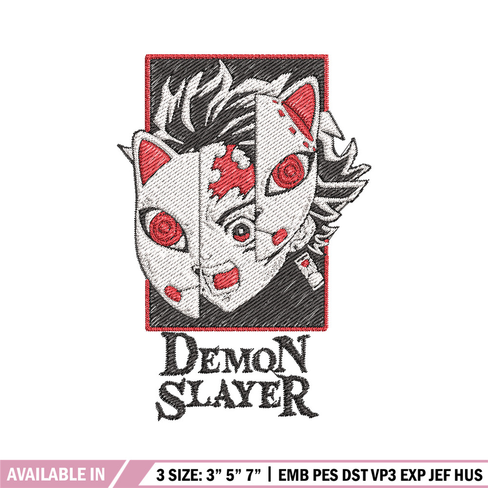 Tanjiro mask embroidery design, Tanjiro embroidery, Embroidery shirt, Embroidery file, Anime design, Digital download.jpg