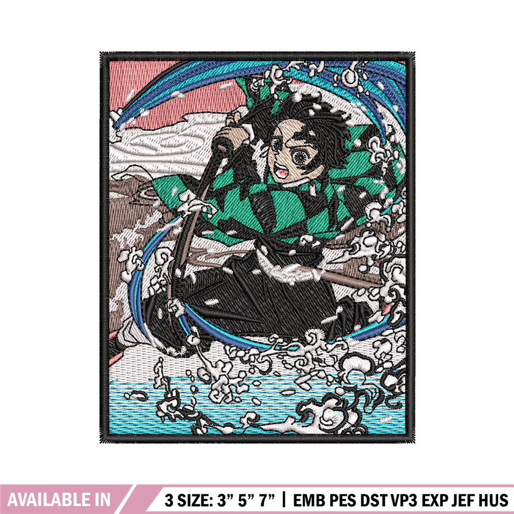 Tanjiro water embroidery design, Tanjiro embroidery, Anime design, Embroidery shirt, Embroidery file, Digital download.jpg