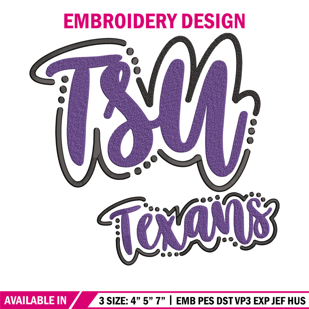 Texas State Logo embroidery design, NCAA embroidery, Sport embroidery, logo sport embroidery,Embroidery design..jpg