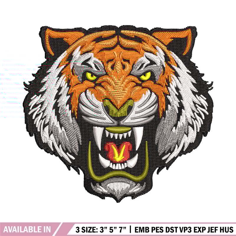 Tiger face embroidery design, Tiger embroidery, Embroidery file, Embroidery shirt, Emb design, Digital download.jpg