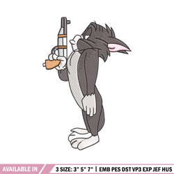 tom gun embroidery design, tom and jerry embroidery, emb design, embroidery shirt