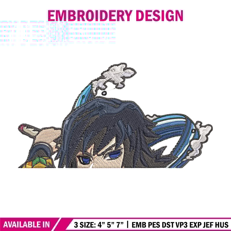 Tomioka Peeker Embroidery Design, Demon slayer Embroidery, Embroidery File, Anime Embroidery, Digital download.jpg