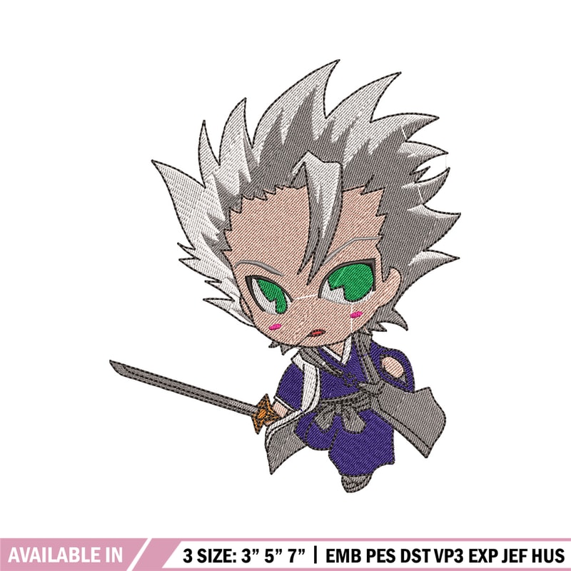Toshiro chibi embroidery design, Bleach embroidery, Anime design, Embroidery file, Embroidery shirt, Digital download.jpg