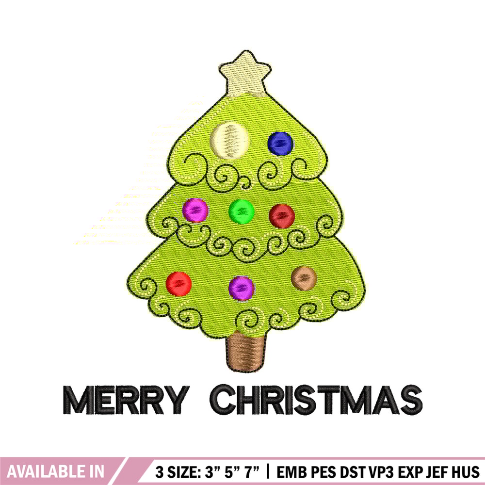Tree chrismas embroidery design, Chrismas embroidery, Embroidery file, Embroidery shirt, Emb design,Digital download.jpg