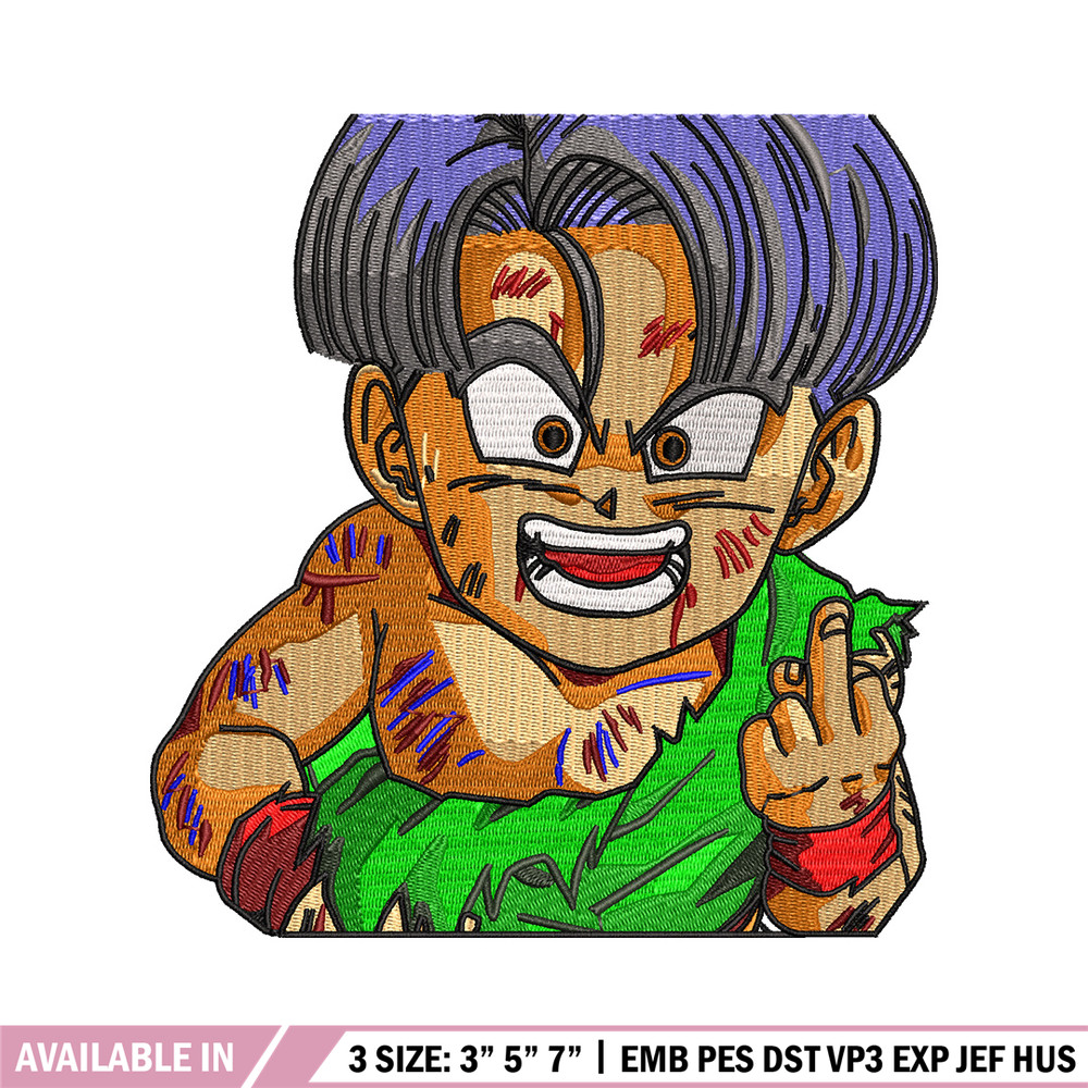 Trunks kid embroidery design, Dragonball embroidery, Nike design, Embroidery shirt, Embroidery file, Digital download.jpg