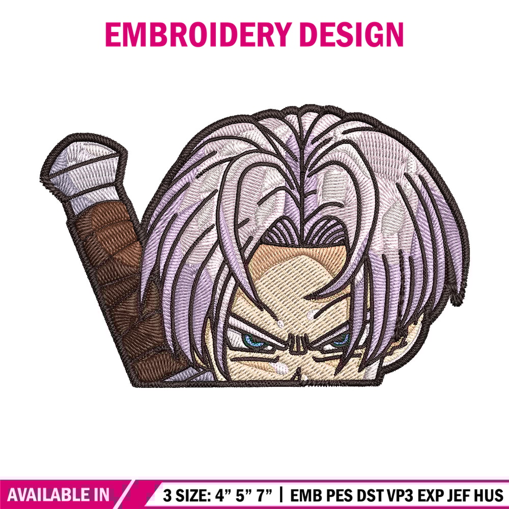 Trunks Peeker Embroidery Design, Dragonball Embroidery, Embroidery File, Anime Embroidery, Anime shirt, Digital download.jpg