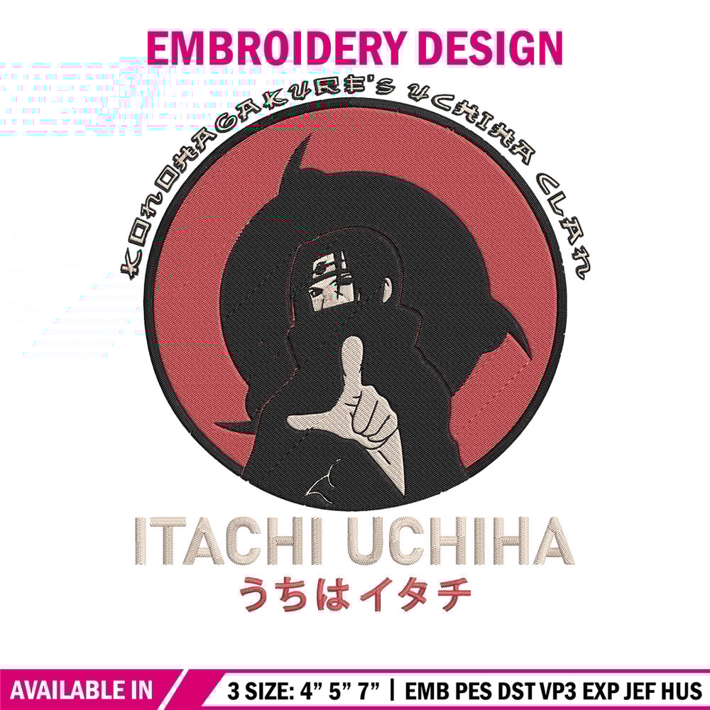 Uchiha itachi Embroidery Design, Naruto Embroidery,Embroidery File, Anime Embroidery, Anime shirt,Digital download..jpg