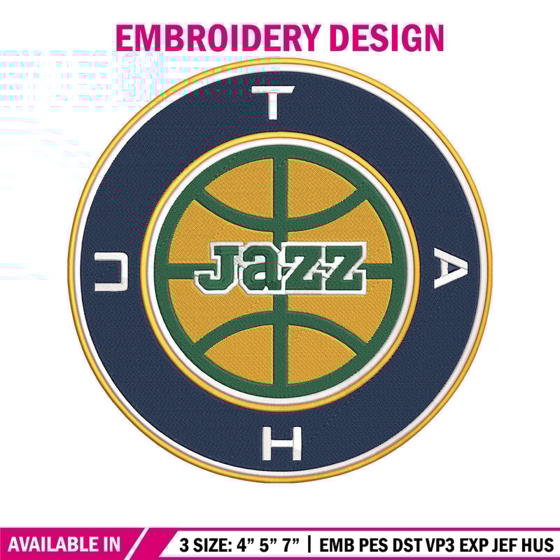 Utah Jazz logo embroidery design, NBA embroidery,Sport embroidery, Embroidery design, Logo sport embroidery.jpg