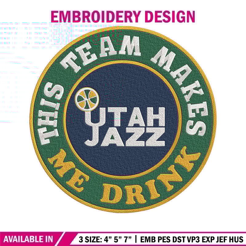 Utah Jazz logo embroidery design, NBA embroidery,Sport embroidery,Embroidery design, Logo sport embroidery..jpg