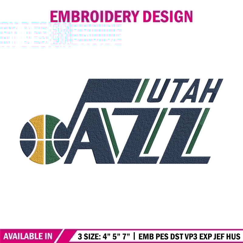 Utah Jazz logo embroidery design,NBA embroidery,Sport embroidery, Embroidery design, Logo sport embroidery..jpg