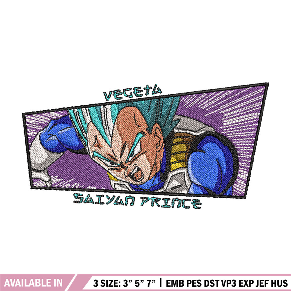 Vegeta blue embroidery design, Dragonball embroidery, Anime design, Embroidery shirt, Embroidery file, Digital download.jpg