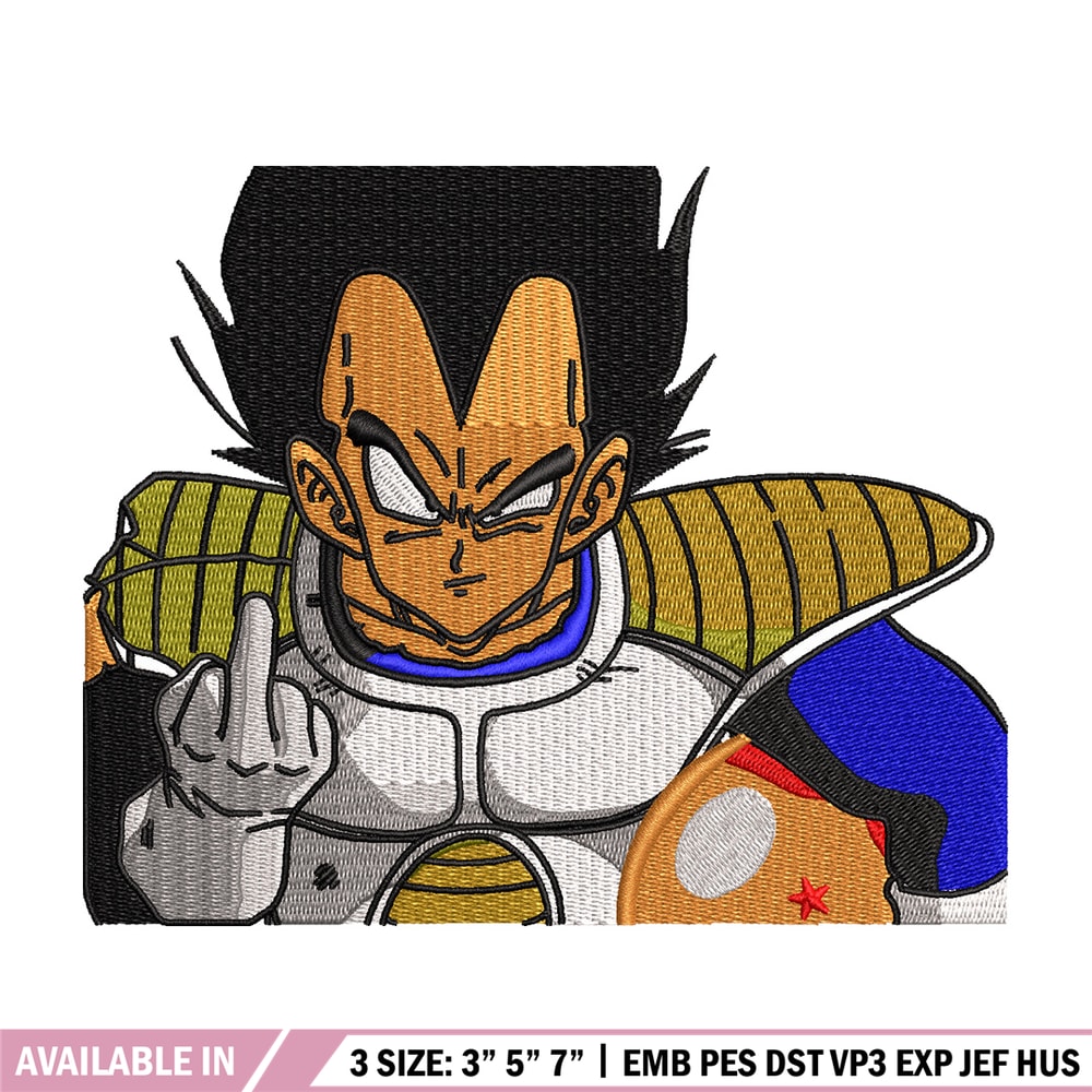 Vegeta saiyan embroidery design, Dragonball embroidery, Anime design, Embroidery shirt, Embroidery file, Digital downloa.jpg